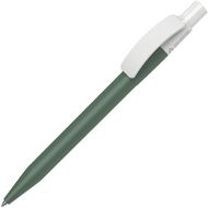 Ручка шарик/автомат "Pixel MATT CB RE" 1,0 мм, пласт. перераб., матов., т.-зеленый/белый, стерж. синий