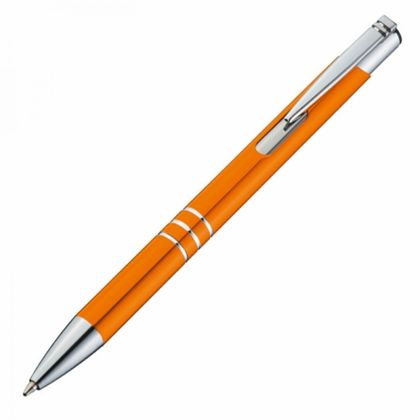 Ручка шарик/автомат "Ascot" 0,7 мм, метал., черный/серебристый, стерж. синий