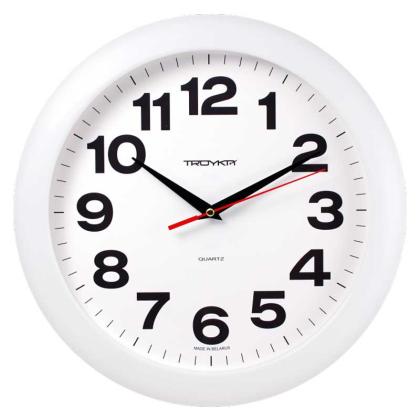 Часы настенные круглые "11110198" пласт., белый