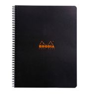 Блокнот А4+ 225*297 мм, 80 л., в клетку "Rhodia" спираль сбоку, обл. карт., черный