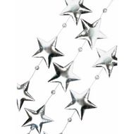 Гирлянда новогодняя 170*1,5*11 см "Звезды серебристые" полиуретан., серебристый