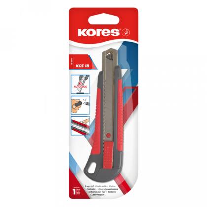 Нож для бумаги бол. "Kores" 18 мм, усиленный