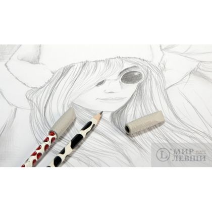 Ластик "Faber-Castell 2001" 2 шт., насадка на карандаш, ассорти