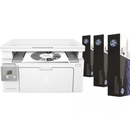 Принтер HP LaserJet Ultra MFP M134a МФУ (монохром, принтер-сканер-копир) 3 тонер-картриджа 33A в комплекте 
