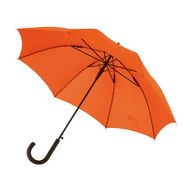 Зонт-трость п/автомат. 103 см, ручка прорезин. "Wind" противошторм., т.-оранжевый