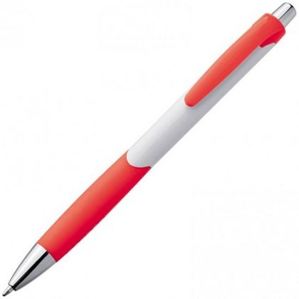 Ручка шарик/автомат "Mao" 0,5 мм, пласт., глянц., белый/желтый, стерж. синий