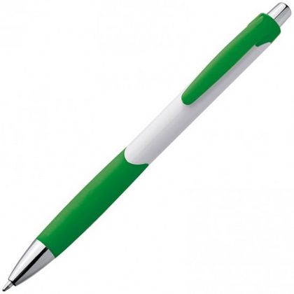 Ручка шарик/автомат "Mao" 0,5 мм, пласт., глянц., белый/черный, стерж. синий