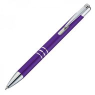 Ручка шарик/автомат "Ascot" 0,7 мм, метал., фиолетовый/серебристый, стерж. синий