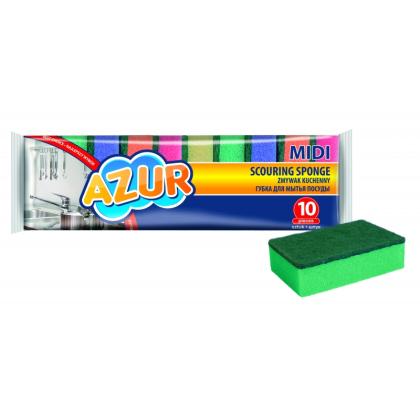 Губка кухонная для мытья посуды Azur Midi 80*50*25 мм, 10шт/уп.