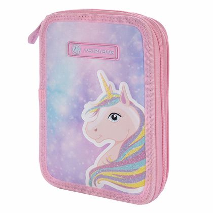 Пенал на 2 отд."Fairy unicorn" полиэстер, розовый