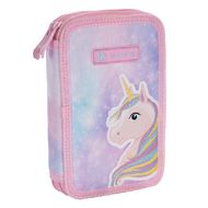 Пенал на 2 отд."Fairy unicorn" полиэстер, розовый