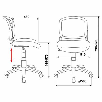 Кресло для детей Бюрократ CH-W296NX/15-48 спинка сетка белый TW-15 сиденье серый 15-48