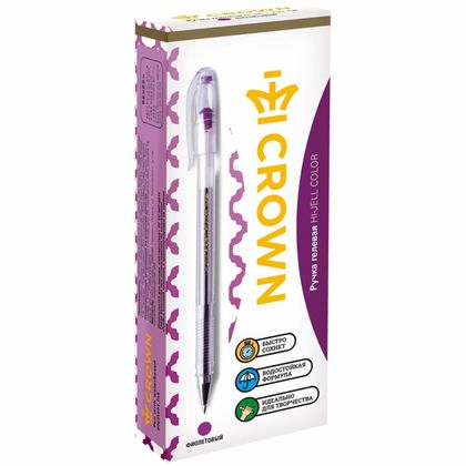 Ручка гелевая "Hi-Jell Color", 0,7 мм., прозр., стерж. фиолетовый
