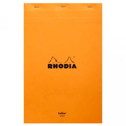 Блокнот А5 148*210 мм, 80 л., в клетку "Rhodia" скоба сверху, обл. карт., оранжевый