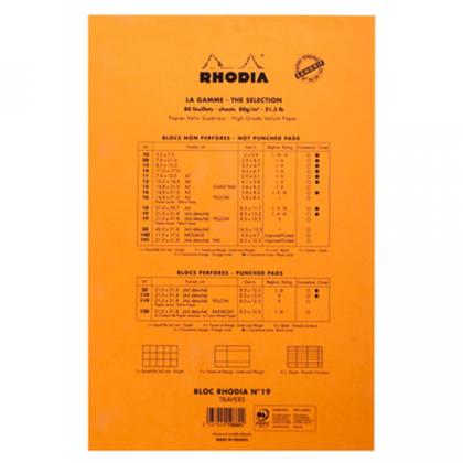 Блокнот А5 148*210 мм, 80 л., в клетку "Rhodia" скоба сверху, обл. карт., черный