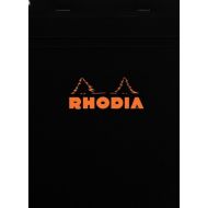 Блокнот А5 148*210 мм, 80 л., в клетку "Rhodia" скоба сверху, обл. карт., черный