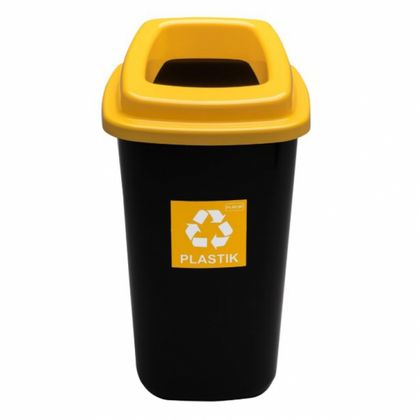 Урна д/раздельного сбора мусора 28л "Plafor Sort bin" полипропилен., черный/желтый