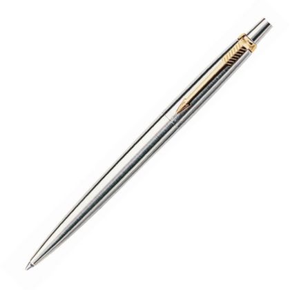 Ручка шарик/автомат "Jotter Stainless Steel GT" 0,7 мм, метал., подарочн. упак., серебристый/золотистый, стерж. синий