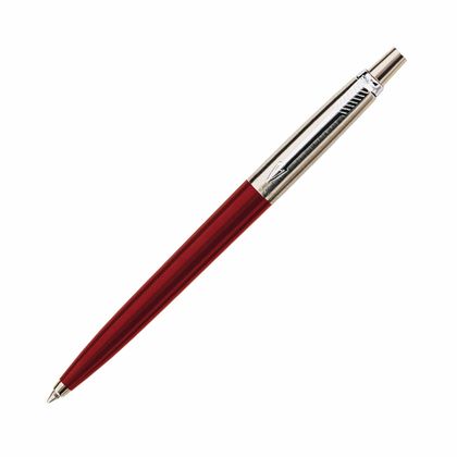 Ручка шарик/автомат "Jotter" 0,7 мм, пласт./метал., подарочн. упак., красный/серебристый, стерж. синий