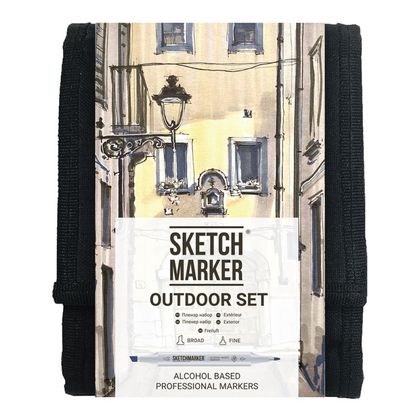 Маркер перм., худ. "Sketchmarker Outdoor" двусторонний, набор 12 шт. + сумка-органайзер