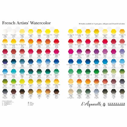 Краски акварельные "l’Aquarelle" набор 24 цв., полукюветы, металл. пенал