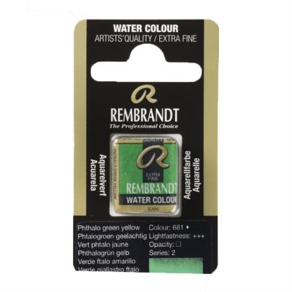 Краски акварельные "Rembrandt" 681 желто-зеленый ФЦ, кювета