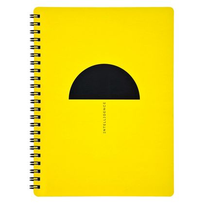 Тетрадь А5 80 л., клет. "Minimalism" мягкий переплет, спираль, желтый
