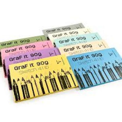 Скетчбук "Graf It" А4, 90г/м2, 80л. скоба, розовый
