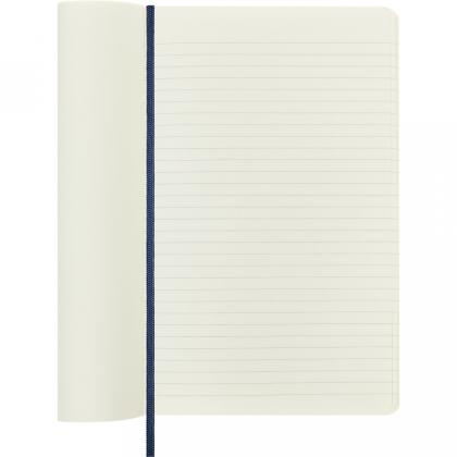 Блокнот А5 130*210 мм, 96 л., тонир., лин. "Classic Soft Large" интегральн. обл. полиуретан., на резинке, синий сапфир