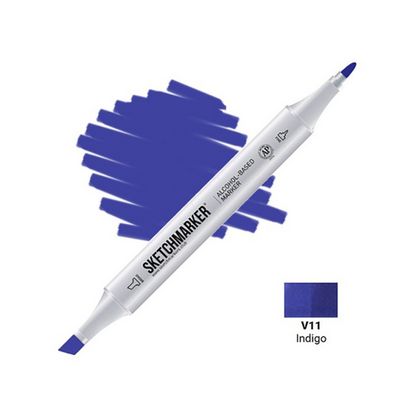 Маркер перм., худ. "Sketchmarker" двусторонний, V11, индиго