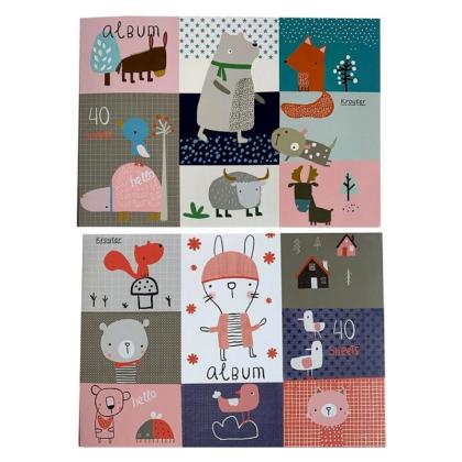 Альбом д/рисования A4 40 л. "Animals" на склейке, ассорти