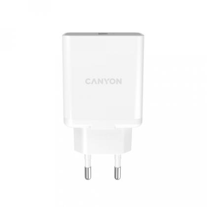 Адаптер питания CANYON CNE-CHA24W QC3.0 24W 100V-240V 18W Output: 5V/3A,9V/2.67A,12V/2A, белый