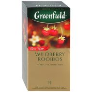 Чайный напиток "Greenfield" 25 пак*1,5 гр., черный, с кусочками земляники и клюквы, Wildberry Rooibos
