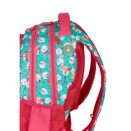 Рюкзак молодежный "Head Flamingo Life" полиэстер., уплот. спинка, бирюзовый/розовый
