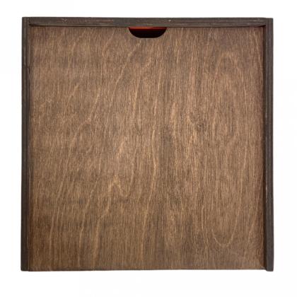 Коробка подарочная декоративная MK-MY 20*20*10 см, дерев., т.-коричневый/желтый