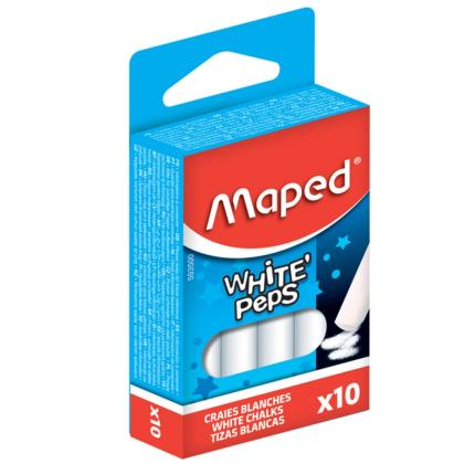 Мелки д/доски 10 шт. "White Peps" кругл., белый