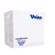 Салфетки бумажные  Veiro 24*24см 1-сл, цв.белый, 200шт