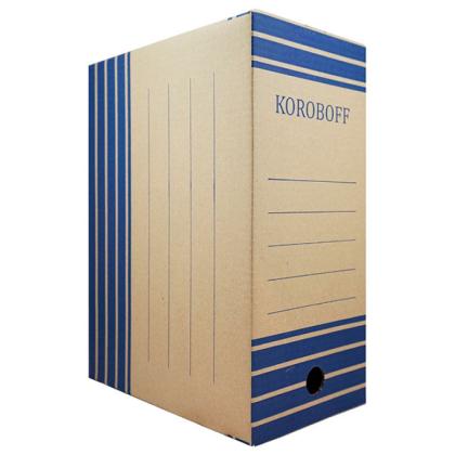 Коробка архивная 100 мм "Koroboff" бурый/синий
