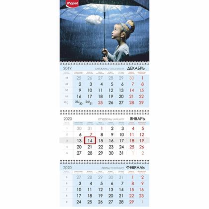 Календарь настен., А4 "Ballet" на 3-х спиралях, 2020