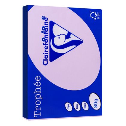 Бумага цветная A4, 80г/м, 500 л. "Trophee" сиреневый