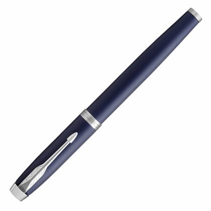 Ручка перьевая F "IM Matte Blue CT" метал., подарочн. упак., синий/серебристый, патрон черный