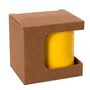 Коробка подарочная д/кружки 118*90*108 мм "21044" с окном (прямоуг.), самосборная, картон., коричневый