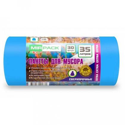 Мешки для мусора 60л 50шт/рулон ПНД Mirpack Extra 12мкм 60*70см цв.черный