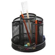 Подставка д/канц. мелочей "KF17294 Круглая" метал., сетка, черный