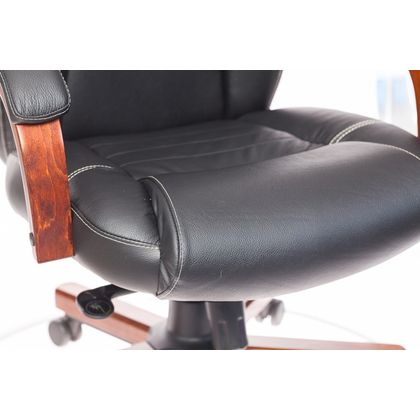 Кресло д/руководителя Бюрократ T-9923WALNUT/Black черный кожа крест.дерево