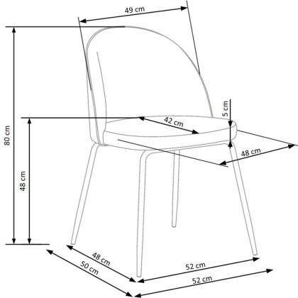 Стул HALMAR K314, каркас-сталь с покрытием, ткань, синий 
