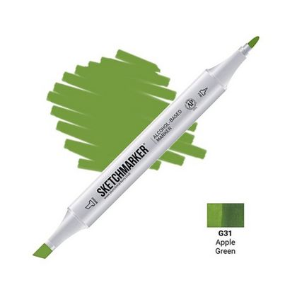 Маркер перм., худ. "Sketchmarker" двусторонний, G31, зеленое яблоко
