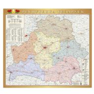 Карта настен. "Республика Беларусь" пол.-админ., 1:495 000 140*125 см,  ламинир.