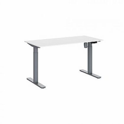 Стол с электроприводом одномоторный WellDesk Evolution, цвет белый,столешница ДСП 1400х800х28, Пепел 621 PE