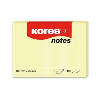 Бумага д/з на кл. осн. 75*75 мм "Kores" 100 л., желтый
